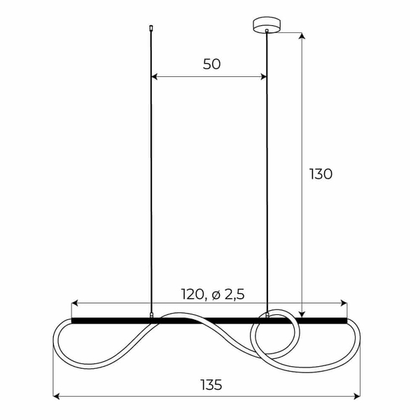 Wisząca lampa nowoczesna LAGUNA P0614 LED 30W 3000K żyłka złota