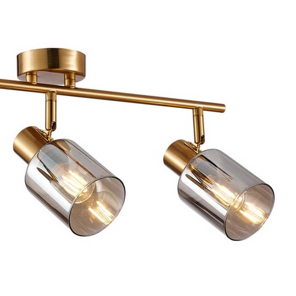 Sufitowa lampa szklane tuby Santia SPL-65342-3-BRO-SG Italux mosiądz szary