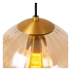Zwieszana lampa szklana kula MONSARAZ 45493/30/62 Lucide bursztynowy