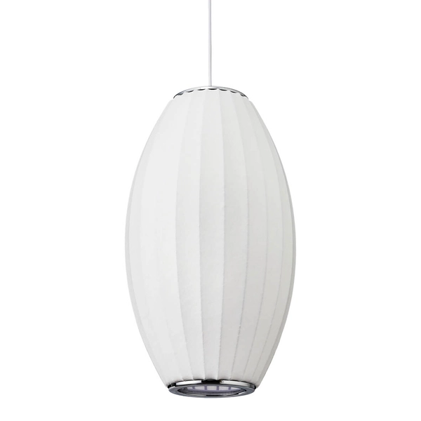 Owalna lampa wisząca SILK ST-2335-20 lampion jedwabna biała