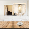 Stojąca LAMPA stołowa AMY 15188T3 Globo nocna LAMPKA abażurowa z kryształkami glamour crystal srebrna przezroczysta