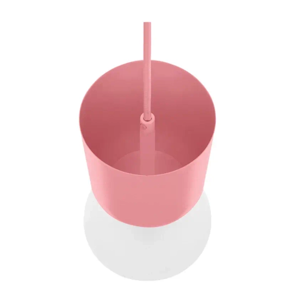 Lampa wisząca szklana LUOTI LUA188P0 różowa biała metalowa G9 kulista do kuchni nad stół