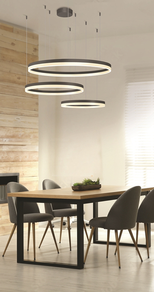 Lampa wisząca Halo AZ5349 120+100+80 LED 180W 3000-6000K pilot ring czarny