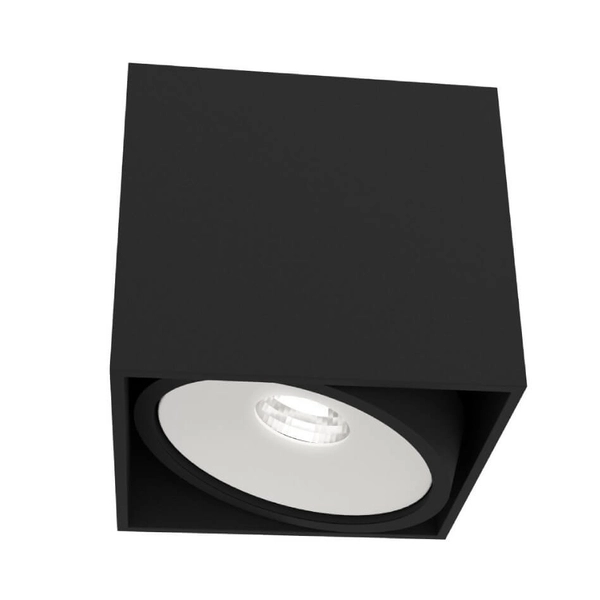 Downlight LAMPA sufitowa Cardi I Nero + Ufo Bianco Orlicki Design sześcienna OPRAWA metalowa kostka czarna biała
