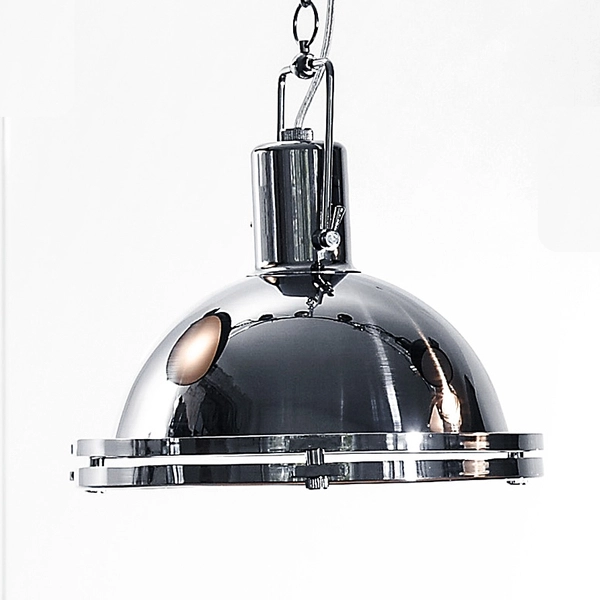 Industrialna LAMPA wisząca NAUTILIUS M 10262103 Kaspa metalowa OPRAWA na łańcuchu ZWIS okrągły chrom