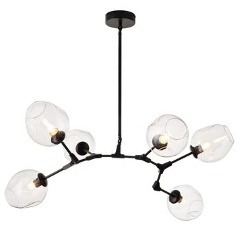 Lampa wisząca molekuły Modern orchid ST-1232-6 BLACK TRANSPARENT Step nad stół czarna