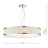 Okrągła lampa wisząca Alvaro ALV1733 materiałowa chrom kość słoniowa