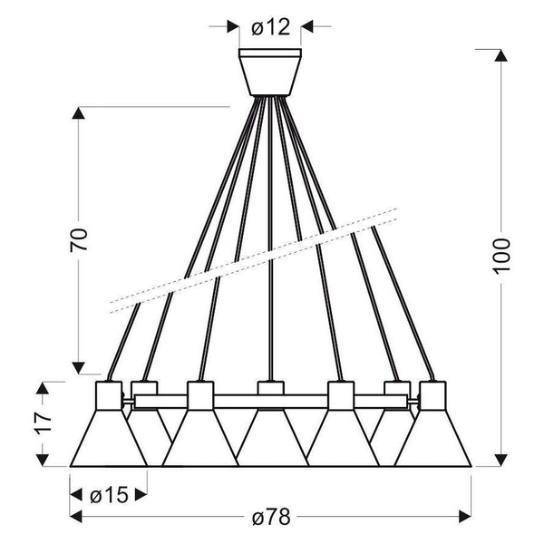 Zwisowa lampa MORE 37-71170 industrialna metalowy okrąg ring czarny