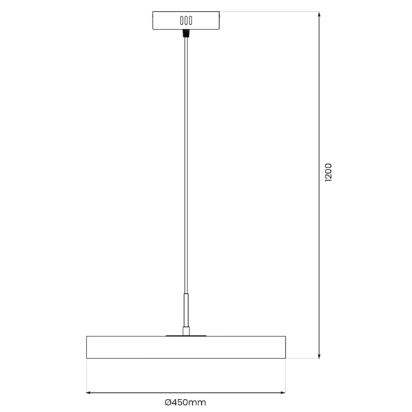Ledowa lampa wisząca DISC ML1065  LED 38W 4000K dysk czarny złoty