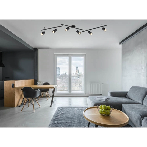 Regulowana lampa sufitowa Robby 57910-6B tubki metalowe czarne