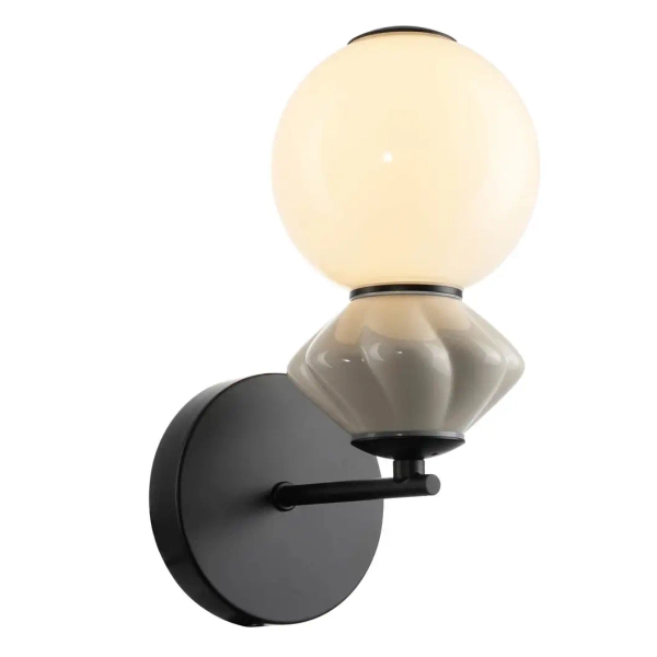 Kinkiet ścienny szklany Balos WL-94921-1A-BK LED 5W 3000K szary biały