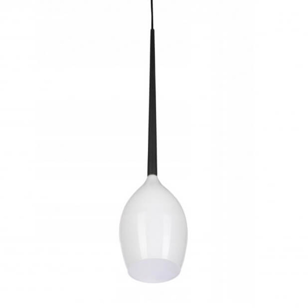 Skandynawska lampa wisząca Izza szklana biały połysk
