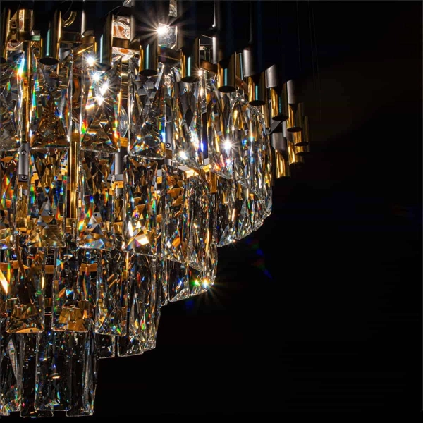 Żyrandol kryształowy glamour Toledo 6260/6 TR BL pałacowy czarny złoty