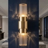 Ryflowana lampa ścienna GLOW ST-DW7790 złota tuba 2xG9 glamour