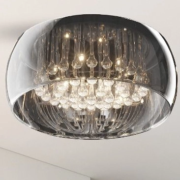 Lampa sufitowa z kryształkami CRYSTAL C0076-06X-F4FZ szklana chrom