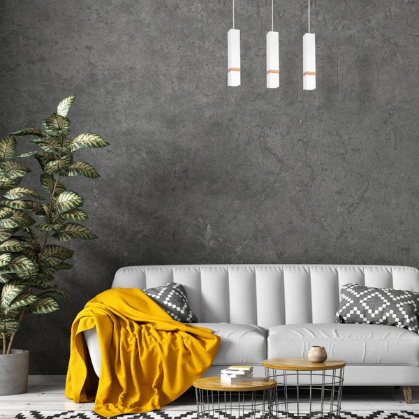 LAMPA wisząca VIDAR MLP5409 Milagro prostokatna OPRAWA metalowy ZWIS skandynawski na listwie biały