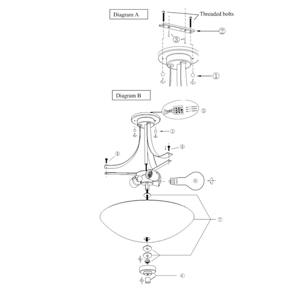 Szklana lampa sufitowa Welles WELLES-3SC Endon podtynkowa chrom biały