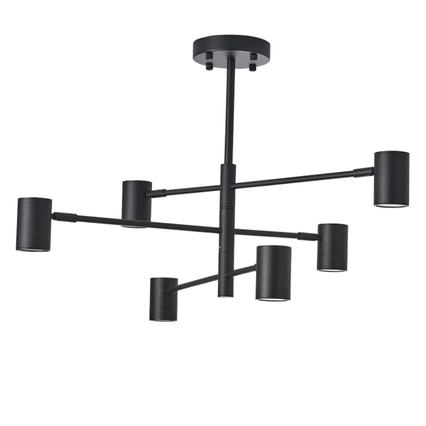 Metalowa lampa sufitowa Noe PLC0102-BK Yaskr do salonu tuby czarna