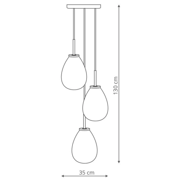 LAMPA wisząca FONDI LP-1214/3P Light Prestige szklana OPRAWA kaskada zwis przezroczysty