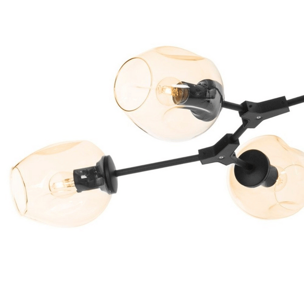 Lampa wisząca Modern orchid ST-1232-6 BLACK AMBER Step balls bursztynowa czarna