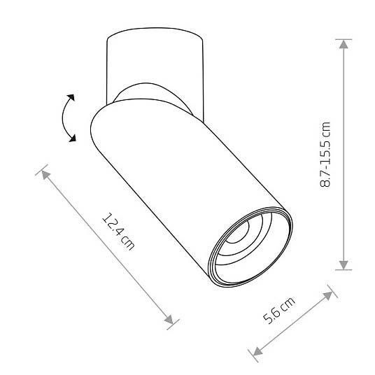 Punktowa lampa India 7860 sufitowy reflektorek czarny do sypialni