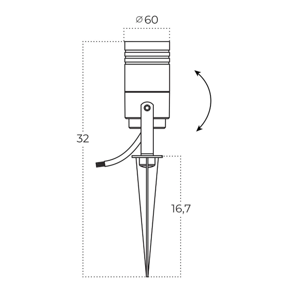 Regulowana lampa ogrodowa Trast AZ5861 Azzardo stojąca IP54 metal czarny