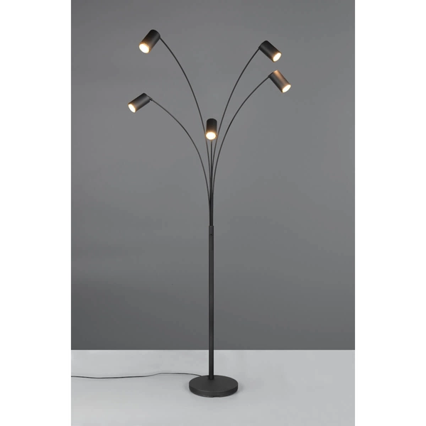 Sypialniana lampa podłogowa VANTOS DL532412400 Trio metalowa czarna