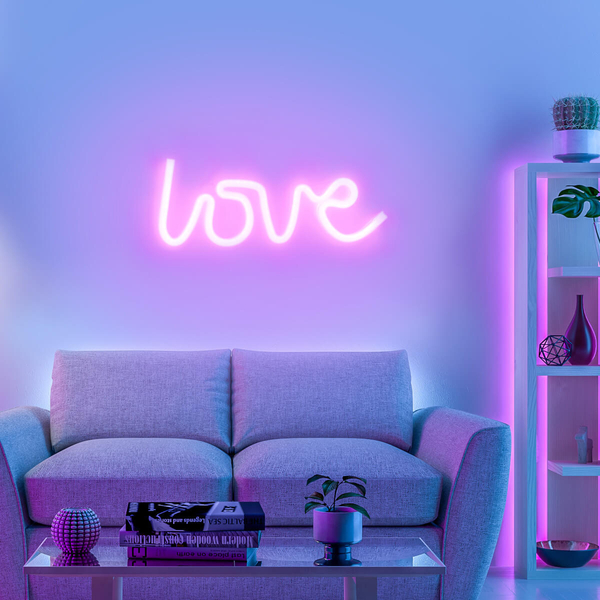 Lampa ścienna NEON-LOVE 85021-87 Just Light LED 6,5W do sypialni różowy