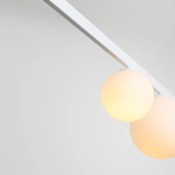 Wisząca lampa szklana GARDA 1099L molekuły okrągłe białe