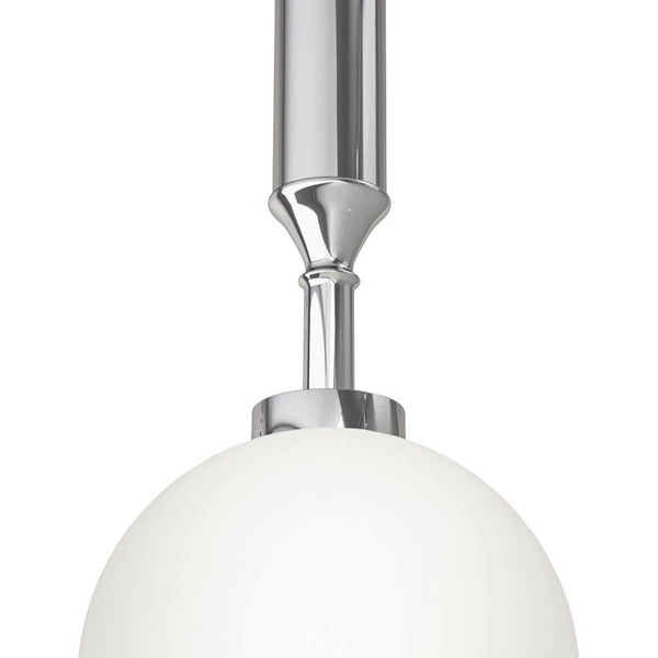 Okrągły zwis biały Ero I wisząca kula do kuchni szklana