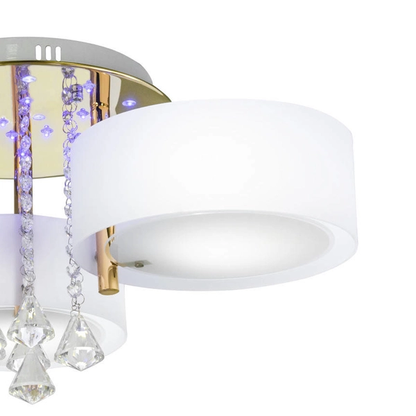 LAMPA sufitowa DRS8006/3 TR GL LED 180W Elem glamour OPRAWA crystal z pilotem złota biała