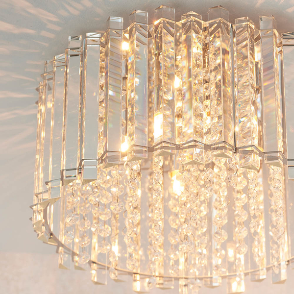 Okrągła lampa sufitowa crystals Hanna 78698 glamour chrom przezroczysty