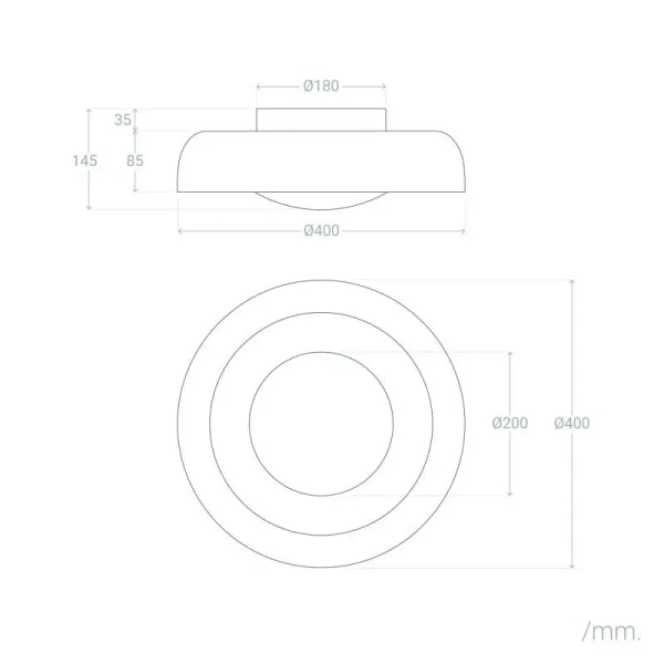 Okrągły plafon Portafortuna ABR-PPF20W LED 20W 3000K do sypialni czarny