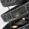 Rattanowa lampa wisząca Ophelia QN-OPHELIA-13P-BK-BK ażurowa czarna