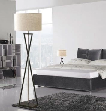 LAMPA podłogowa SANDGLASS FSG-W-E27 Abigali abażurowa OPRAWA stojąca biała