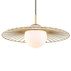 LAMPA wisząca SALLY MDM-4003/1 GD Italux druciana OPRAWA szklana kula ball ZWIS loft złoty biały