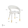 Owalne krzesło Gia S4534 WHITE BOUCLÉ Richmond Interiors złote białe