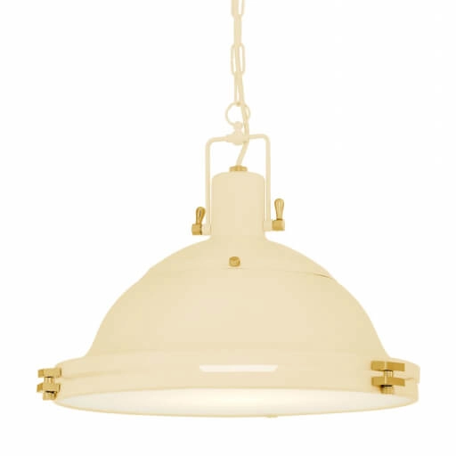 Kopułowa lampa wisząca Nautilius 11134107 Kaspa metalowa kremowa