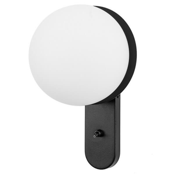 Szklana lampa ścienna Kuul KLD12001 z włącznikiem okrągła biała czarna