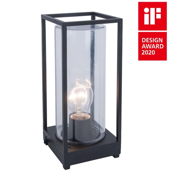 Stołowa LAMPA zewnętrzna FLAIR 6588801012 Lutec ogrodowa OPRAWA metalowa klatka outdoor IP44 czarna przezroczysta