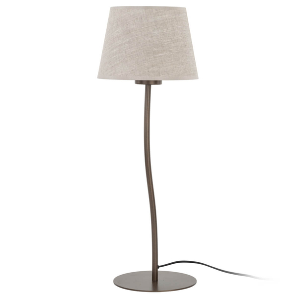 Nocna lampka Nicola 16027 boho z abażurem do salonu brązowa beżowa