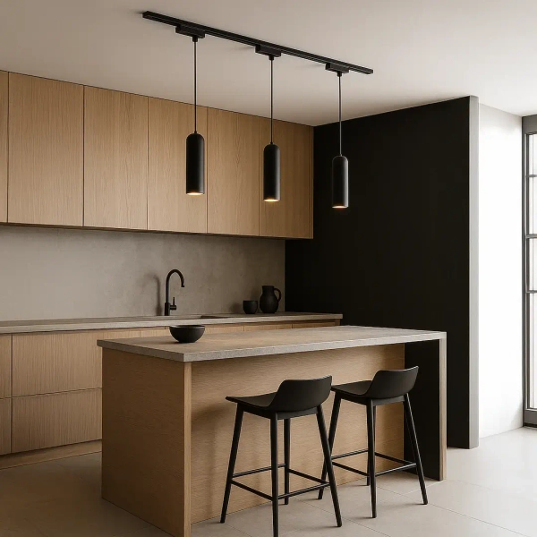 Wisząca lampa szynowa jednofazowa Pipe Track ML2063 tubka czarny