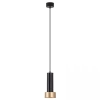 Metalowa wisząca lampa 22185 do przedpokoju cylindryczna czarny złoty