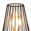 Druciana lampa stołowa Gremio 6915 gabinet metalowa klatka czarna drewno