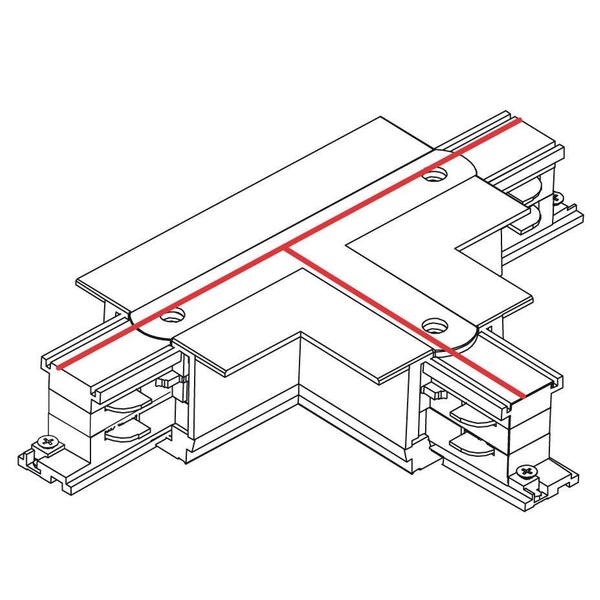 T-ŁĄCZNIK szynoprzewodu uziemienie zewnętrzne - prawe CTLS 8682 Nowodvorski do 3-fazowej szyny podtynkowej 230V czarny