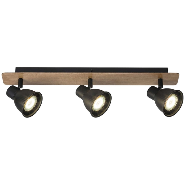 Plafon LAMPA sufitowa MAC 5904 Rabalux metalowa OPRAWA regulowane reflektorki skandynawskie drewno czarne