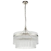 Wisząca lampa szklana na łańcuchu szklana chrom Marietta OUTLET