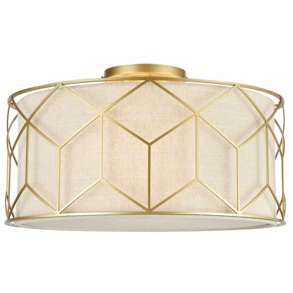Plafon LAMPA sufitowa MESSINA H223-PL-03-G Maytoni abażurowa OPRAWA plafoniera okrągła złota beżowa
