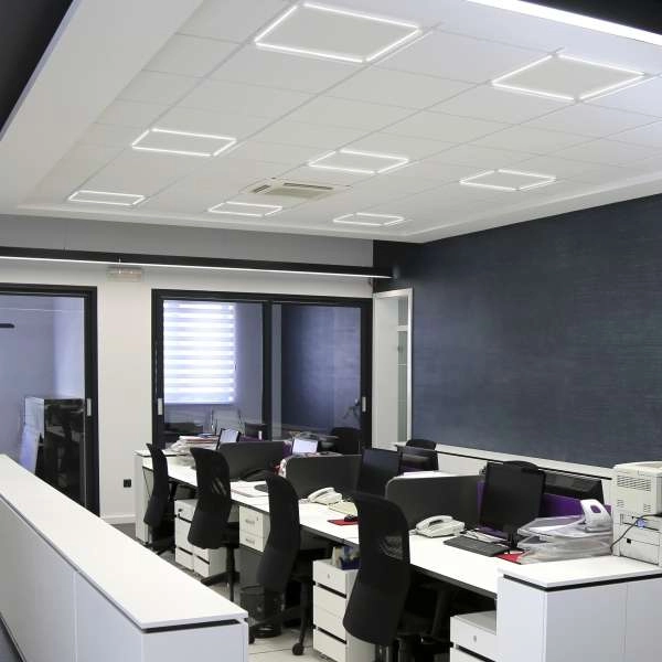 Ramka do sufitu podwieszanego PROBUS 310149 Polux podtynkowa OPRAWA wpust LED 40W 4000K do zabudowy aluminium biały