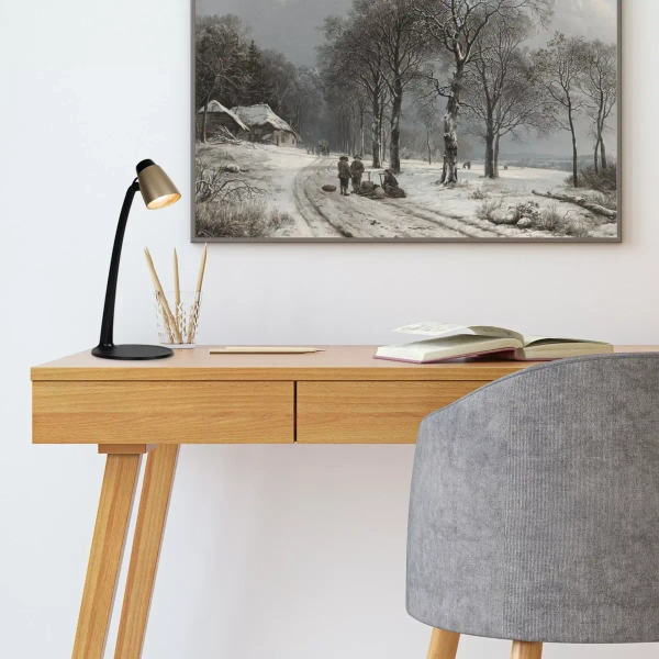 Ledowa lampka biurkowa Ludo 18660/05/02 Lucide LED 4,5W 3000K czarna złota